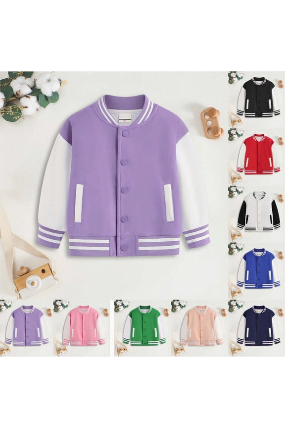 13-14 Years Teen Kids Baseball Jackets Boys Girls Jacket Plain Button Casual Coat Winter School Hoodie Running Hoodie Black Sports Hoodie