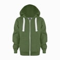 thumbnail image 1 of 13-14 Years Tween Sweatshirt Color Solid Zip Jackets Long Hoodie Top Boys Sleeve Up Girls Kids Boys Coat Jacket Green Sweatshirt, 1 of 6
