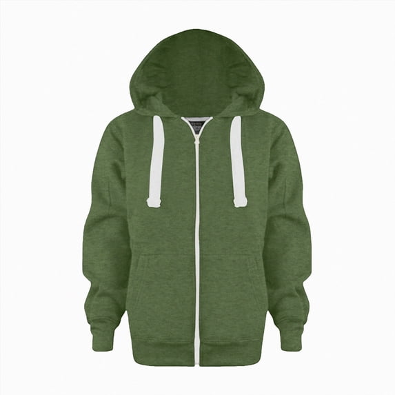 13-14 Years Tween Sweatshirt Color Solid Zip Jackets Long Hoodie Top Boys Sleeve Up Girls Kids Boys Coat Jacket Green Sweatshirt