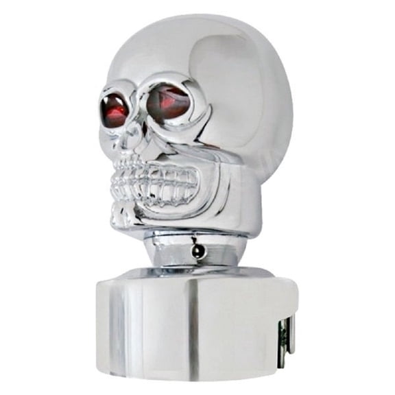 13/15/18 Speed Chrome Skull Head Gearshift Knob w Mounting Adapter
