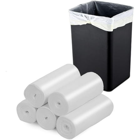 13-15 Gallon Biodegradable / Compostable Garbage Bags Recycling Unscented Tall Kitchen Trash Bags for Kitchen, Yard, Lawn,Office(75 Counts, White)