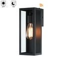 thumbnail image 1 of 13.15 inch Outdoor Wall Light Fixture with Dusk to Dawn Sensor Matte Black Outdoor Lighting for Porch, House, Hallway, Doorway, E26, 1 of 10
