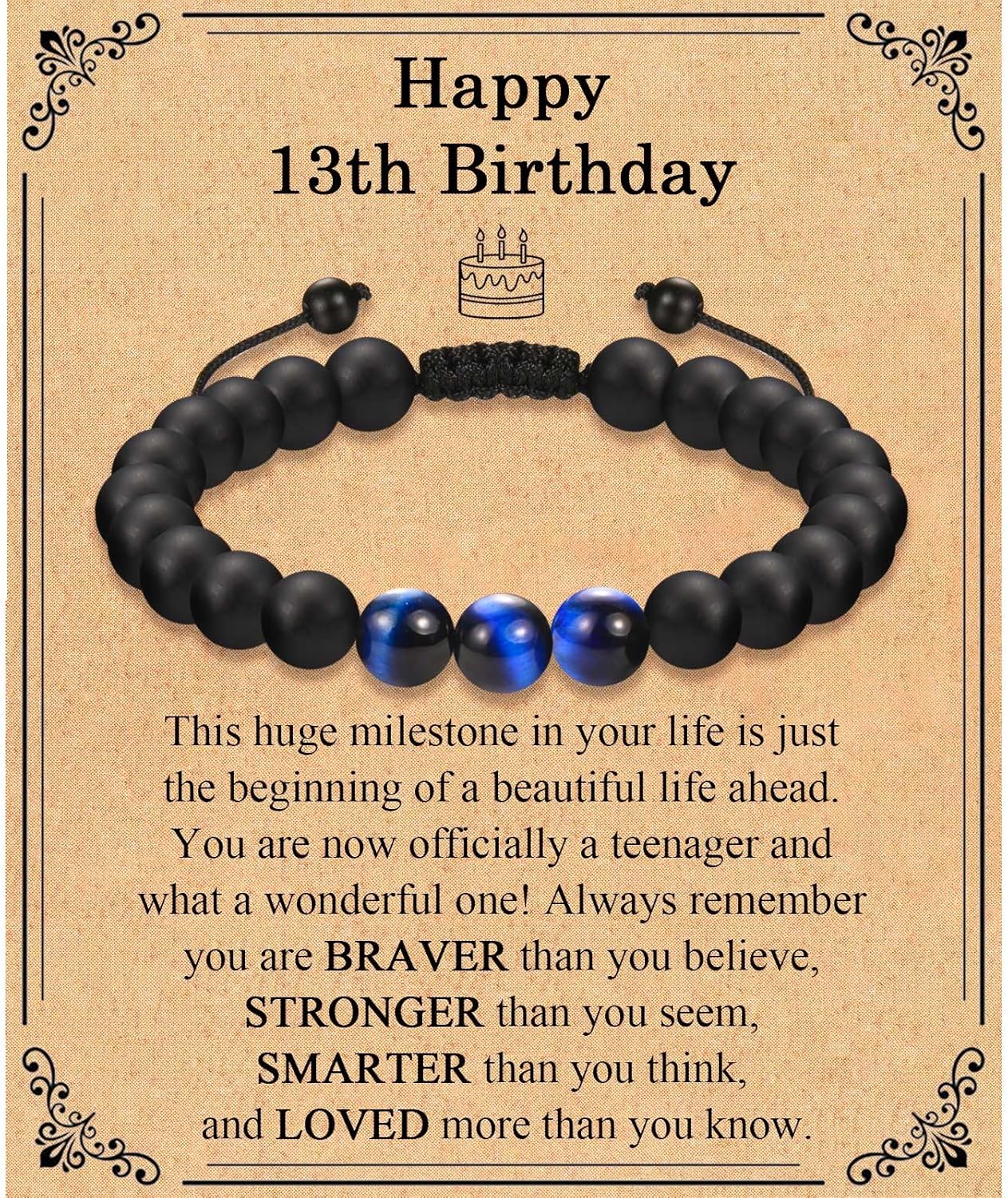 Bracciale Regalo Di Compleanno Per Donna – 13 18 21 30 40 50 60 Anni – Braccialetto Regolabile In Acciaio Inox Con Ciondoli