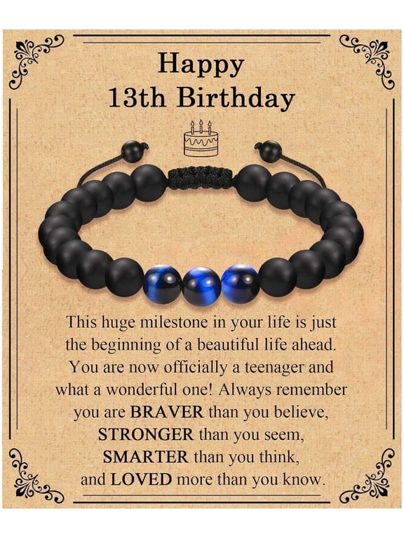 13 16 18 21 30 40 50 60 years old Boy Birthday Gift Bracelet Boyfriend Son Brother Grandson Nephew Dad Husband Grandpa Uncle Friend
