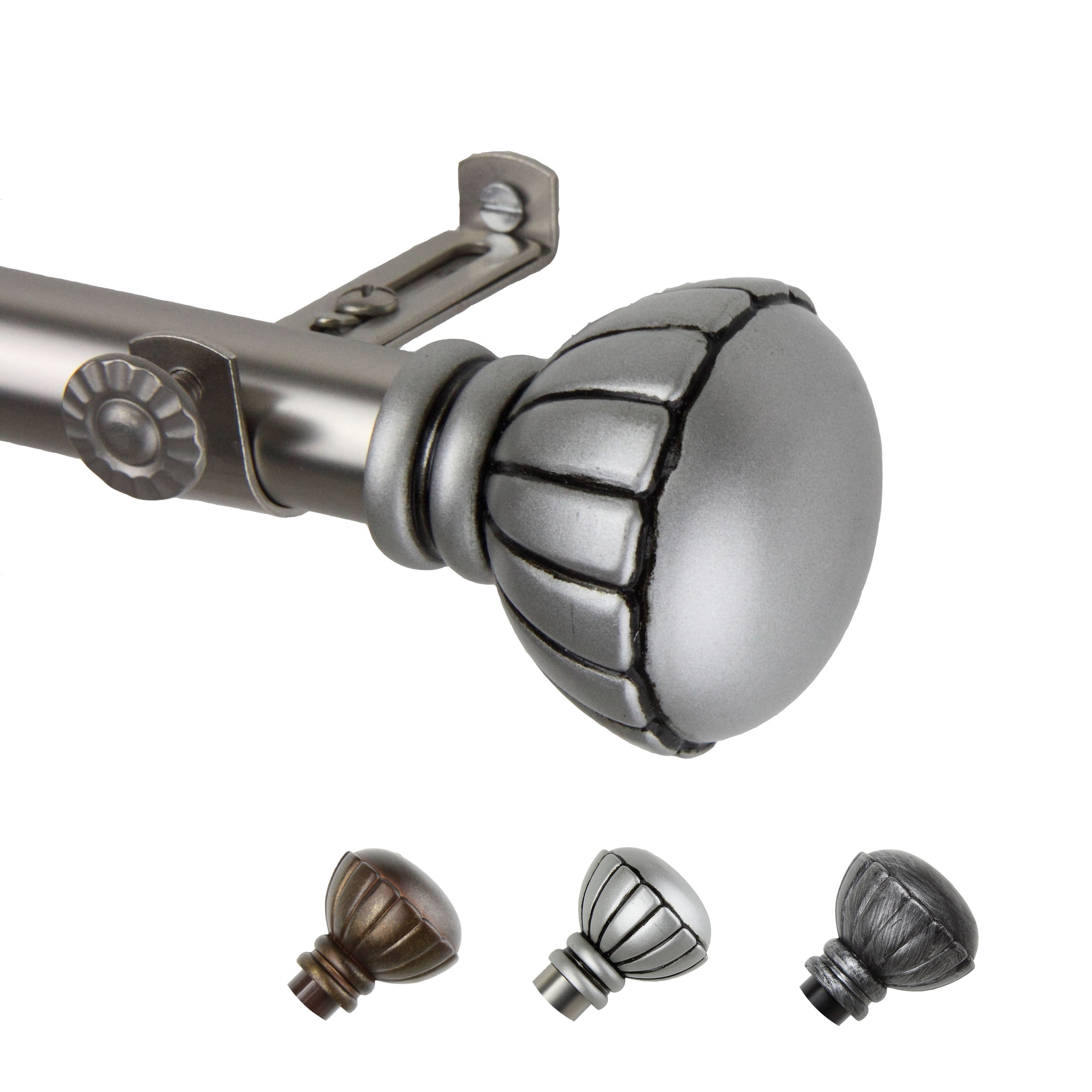 13/16" Dia Adjustable 120-170" Bria Curtain Rod in Satin Nickel