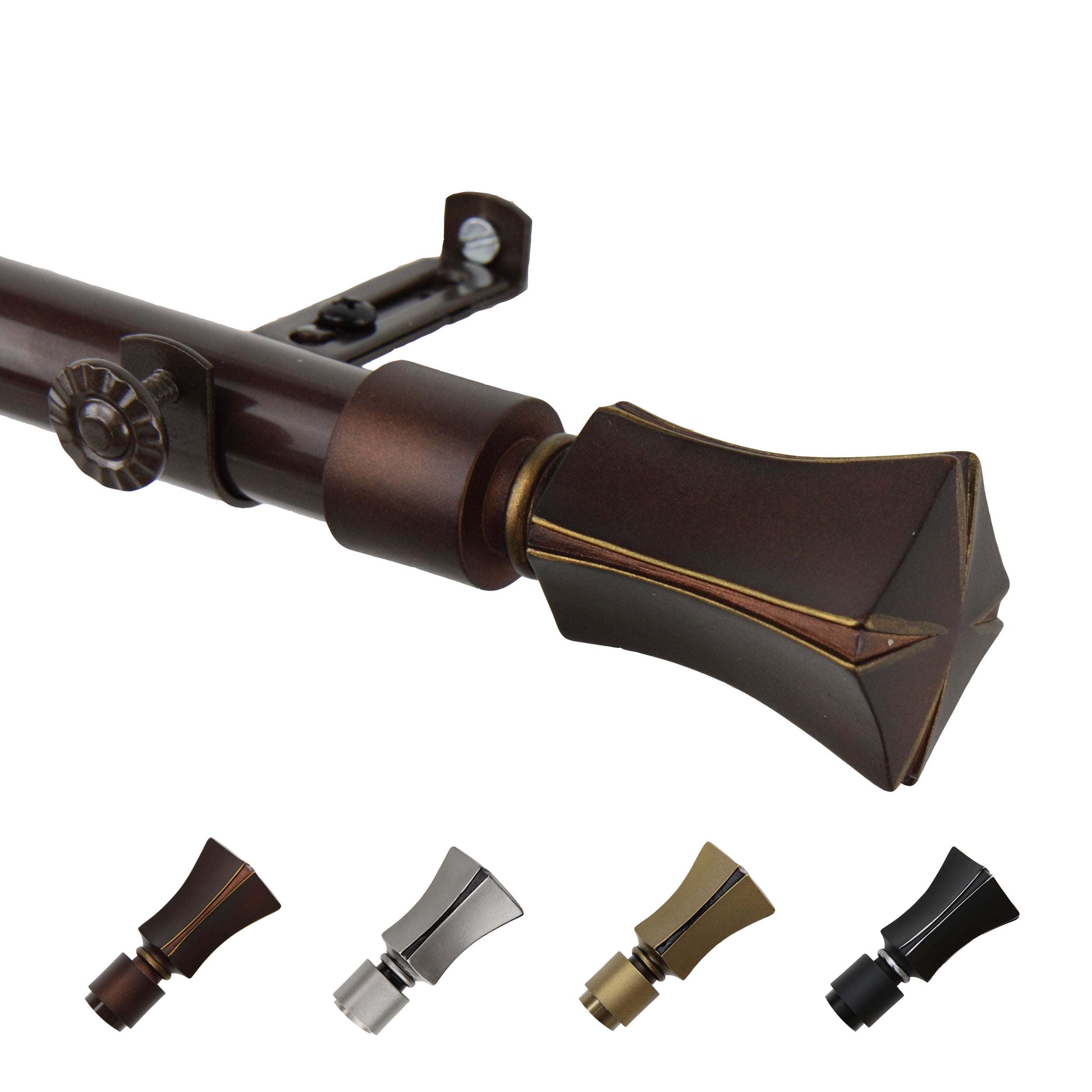 13/16" Dia Adjustable 120-170" Leandro Curtain Rod in Cocoa