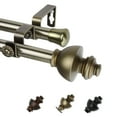 thumbnail image 1 of 13/16" Dia Adjustable 120-170" Paola Double Curtain Rod in Antique Brass, 1 of 1
