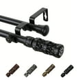 thumbnail image 1 of 13/16" Dia Adjustable 120-170" Rocco Double Curtain Rod in Black, 1 of 1