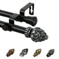 thumbnail image 1 of 13/16" Dia Adjustable 28-48" Alonzo Double Curtain Rod in Black, 1 of 1