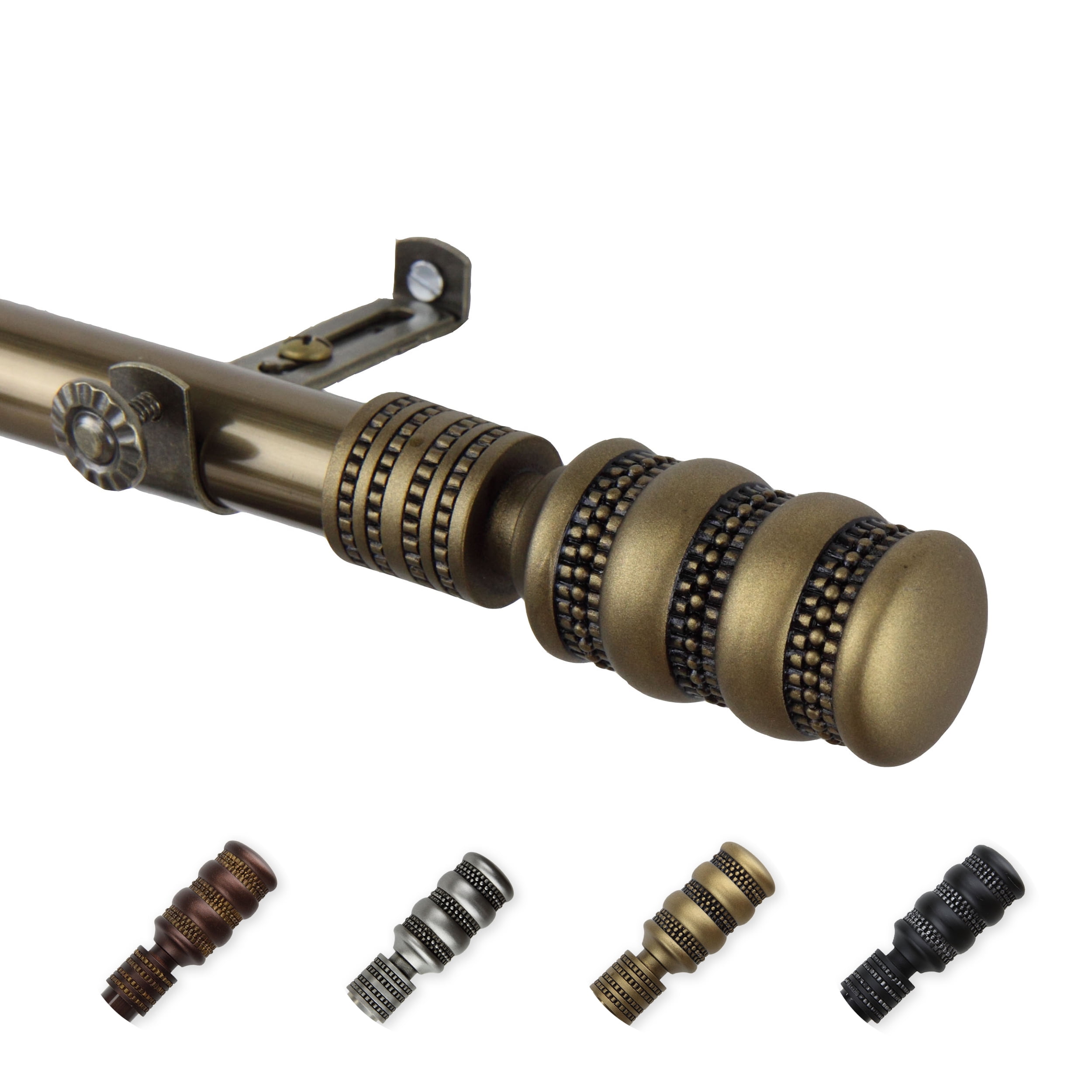 13/16" Dia Adjustable 28-48" Arturo Curtain Rod in Antique Brass