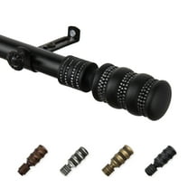 13/16" Dia Adjustable 28-48" Arturo Curtain Rod in Black