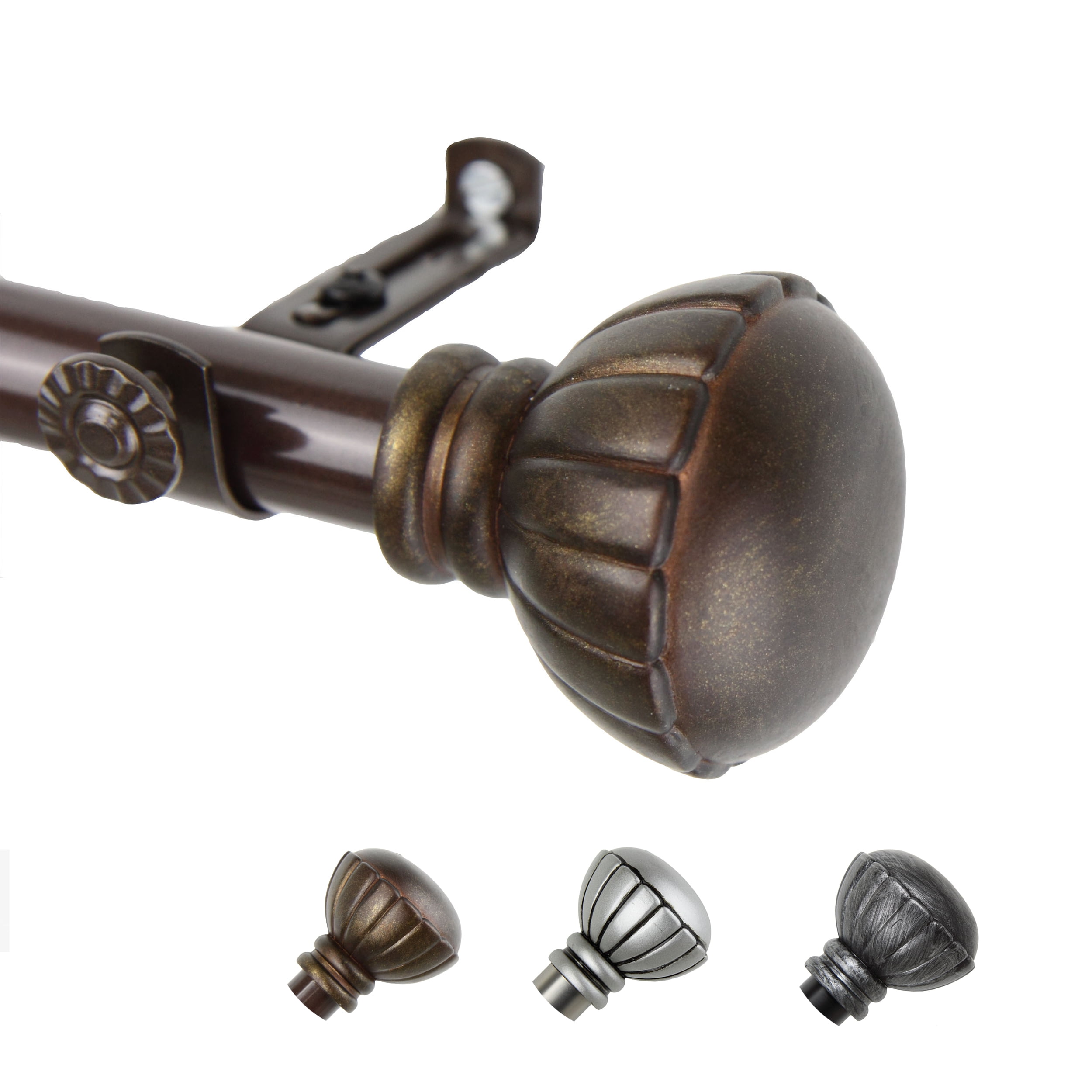 13/16" Dia Adjustable 28-48" Bria Curtain Rod in Cocoa