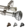 thumbnail image 1 of 13/16" Dia Adjustable 28-48" Bria Double Curtain Rod in Satin Nickel, 1 of 1