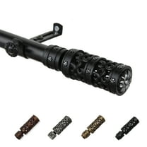 13/16" Dia Adjustable 28-48" Rocco Curtain Rod in Black