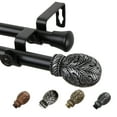 thumbnail image 1 of 13/16" Dia Adjustable 28-48" Santino Double Curtain Rod in Black, 1 of 1
