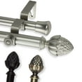thumbnail image 1 of 13/16" Dia Adjustable 28-48 inch Double Curtain Rod with Dagan Finials - Black,(4767-282), 1 of 3