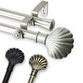 thumbnail image 1 of 13/16" Dia Adjustable 28-48 inch Double Curtain Rod with Edmud Finials - Black,(4723-282), 1 of 3