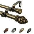 thumbnail image 1 of 13/16" Dia Adjustable 48-84" Alonzo Double Curtain Rod in Antique Brass, 1 of 1