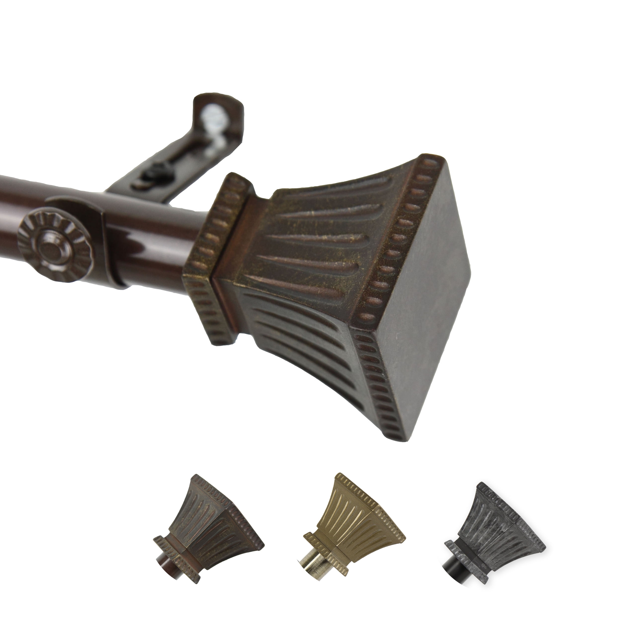 13/16" Dia Adjustable 48-84" Amara Curtain Rod in Cocoa
