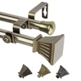 thumbnail image 1 of 13/16" Dia Adjustable 48-84" Amara Double Curtain Rod in Antique Brass, 1 of 1