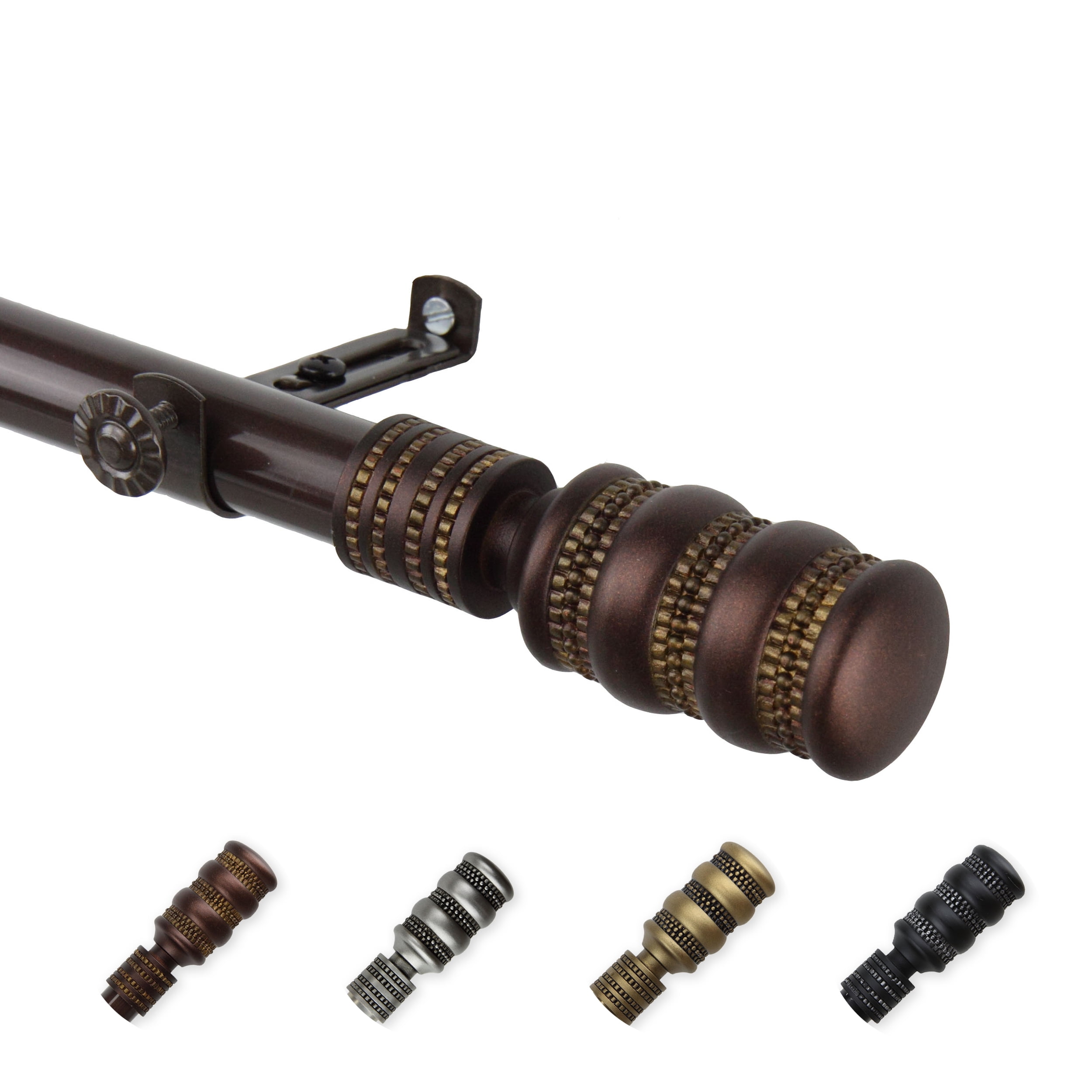 13/16" Dia Adjustable 48-84" Arturo Curtain Rod in Cocoa