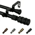 thumbnail image 1 of 13/16" Dia Adjustable 48-84" Arturo Double Curtain Rod in Black, 1 of 1