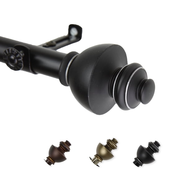 13/16" Dia Adjustable 48-84" Paola Curtain Rod in Black