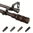 thumbnail image 1 of 13/16" Dia Adjustable 48-84" Rocco Double Curtain Rod in Cocoa, 1 of 1