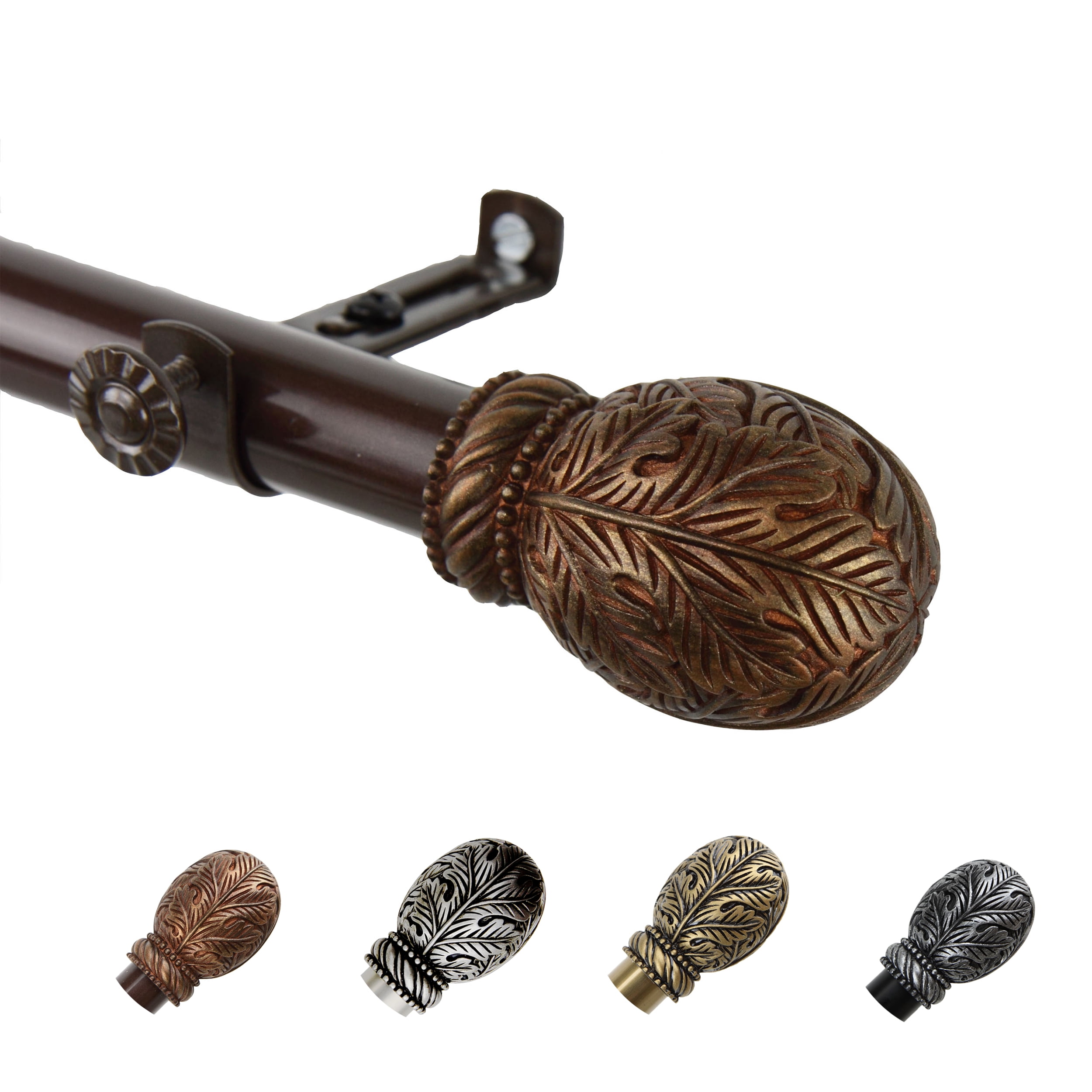 13/16" Dia Adjustable 48-84" Santino Curtain Rod in Cocoa