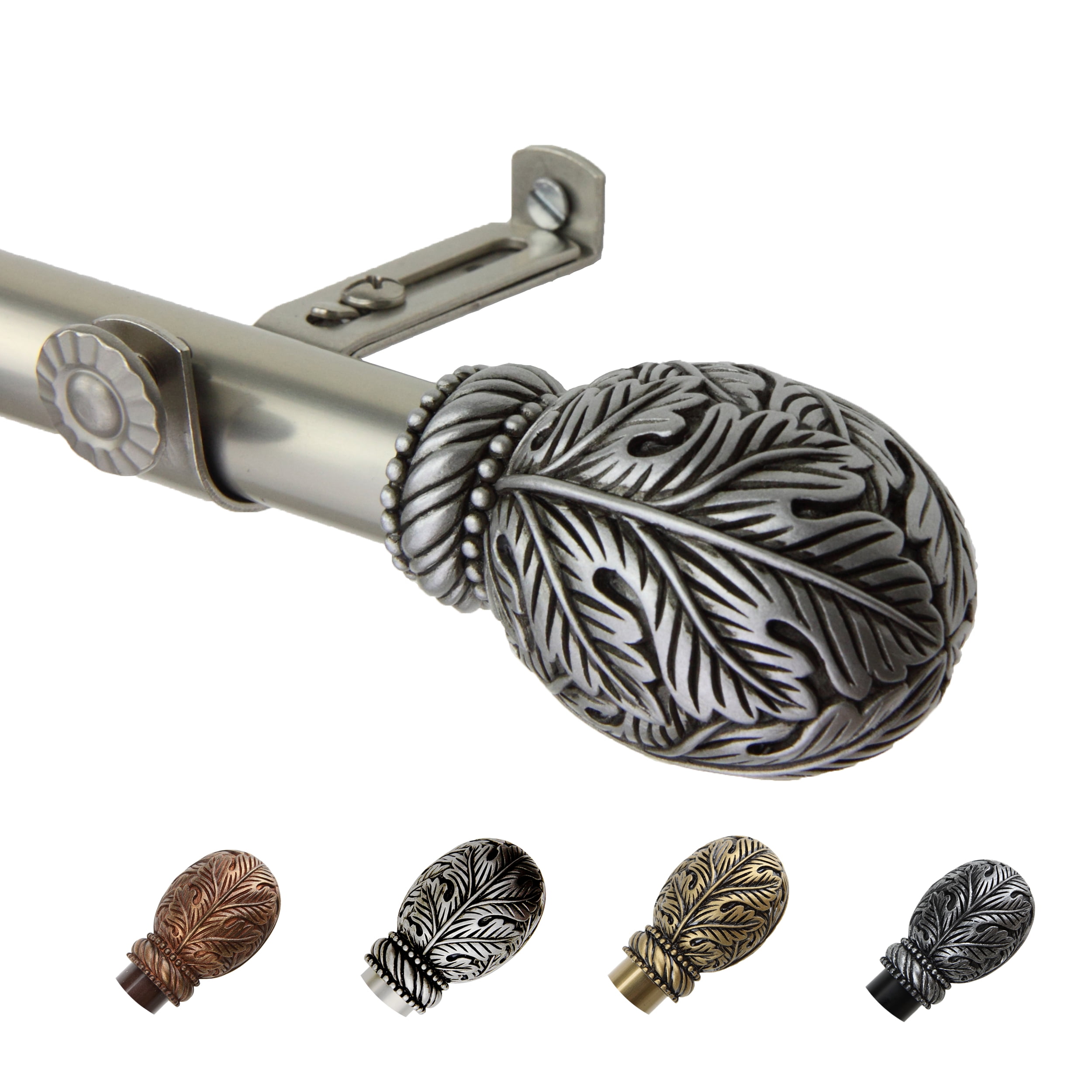 13/16" Dia Adjustable 48-84" Santino Curtain Rod in Satin Nickel