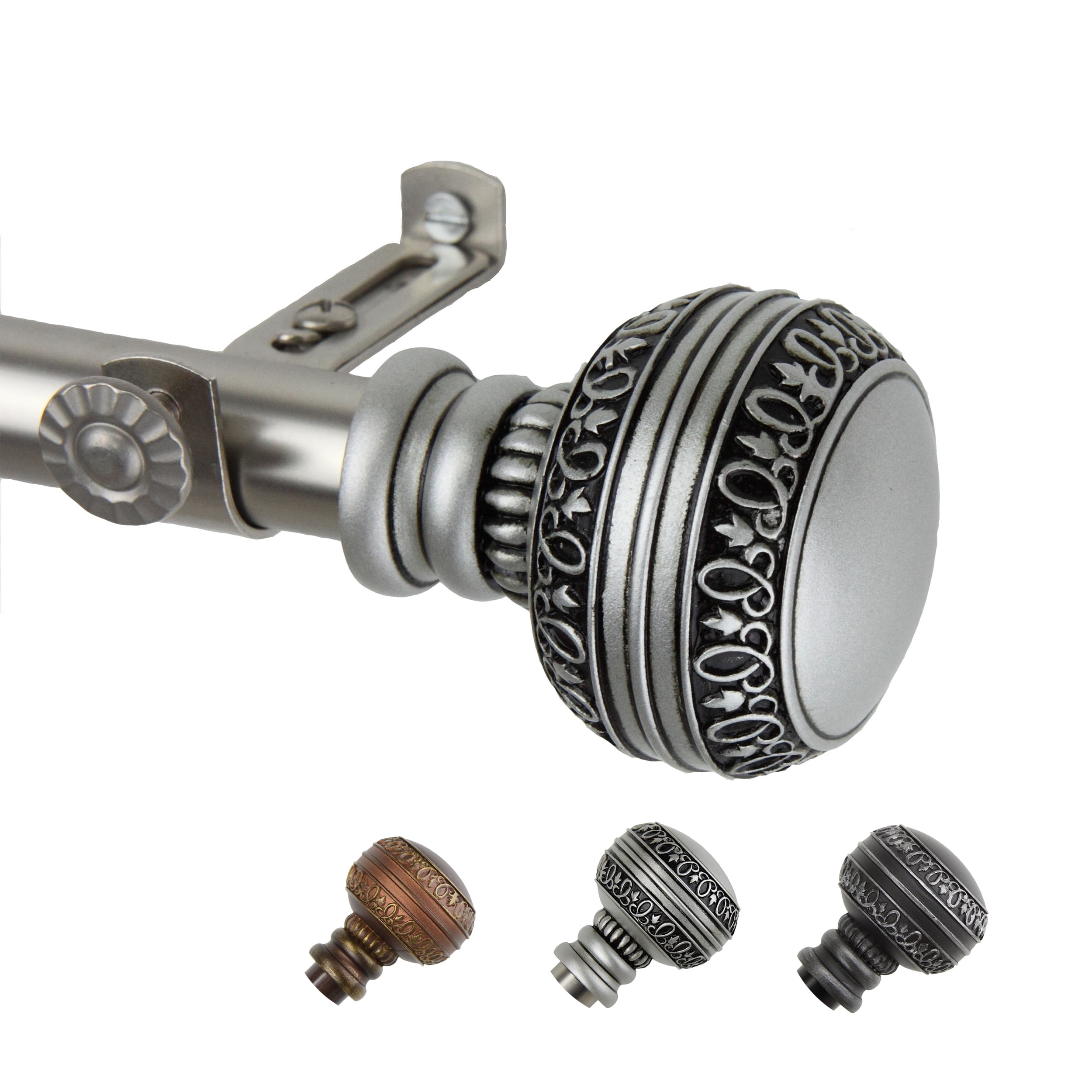 13/16" Dia Adjustable 48-84" Siena Curtain Rod in Satin Nickel