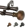 thumbnail image 1 of 13/16" Dia Adjustable 48-84" Siena Double Curtain Rod in Cocoa, 1 of 1
