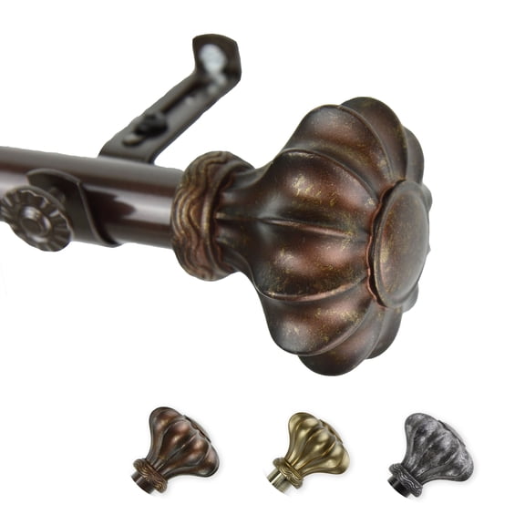13/16" Dia Adjustable 66-120" Adelina Curtain Rod in Cocoa