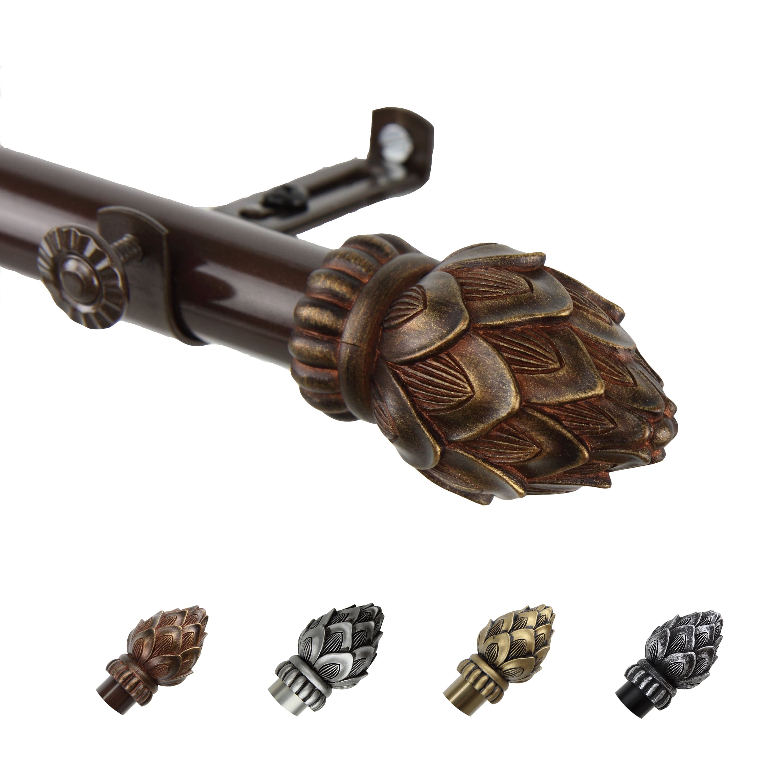 13/16" Dia Adjustable 66-120" Alonzo Curtain Rod in Cocoa