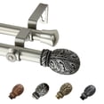 thumbnail image 1 of 13/16" Dia Adjustable 66-120" Santino Double Curtain Rod in Satin Nickel, 1 of 1