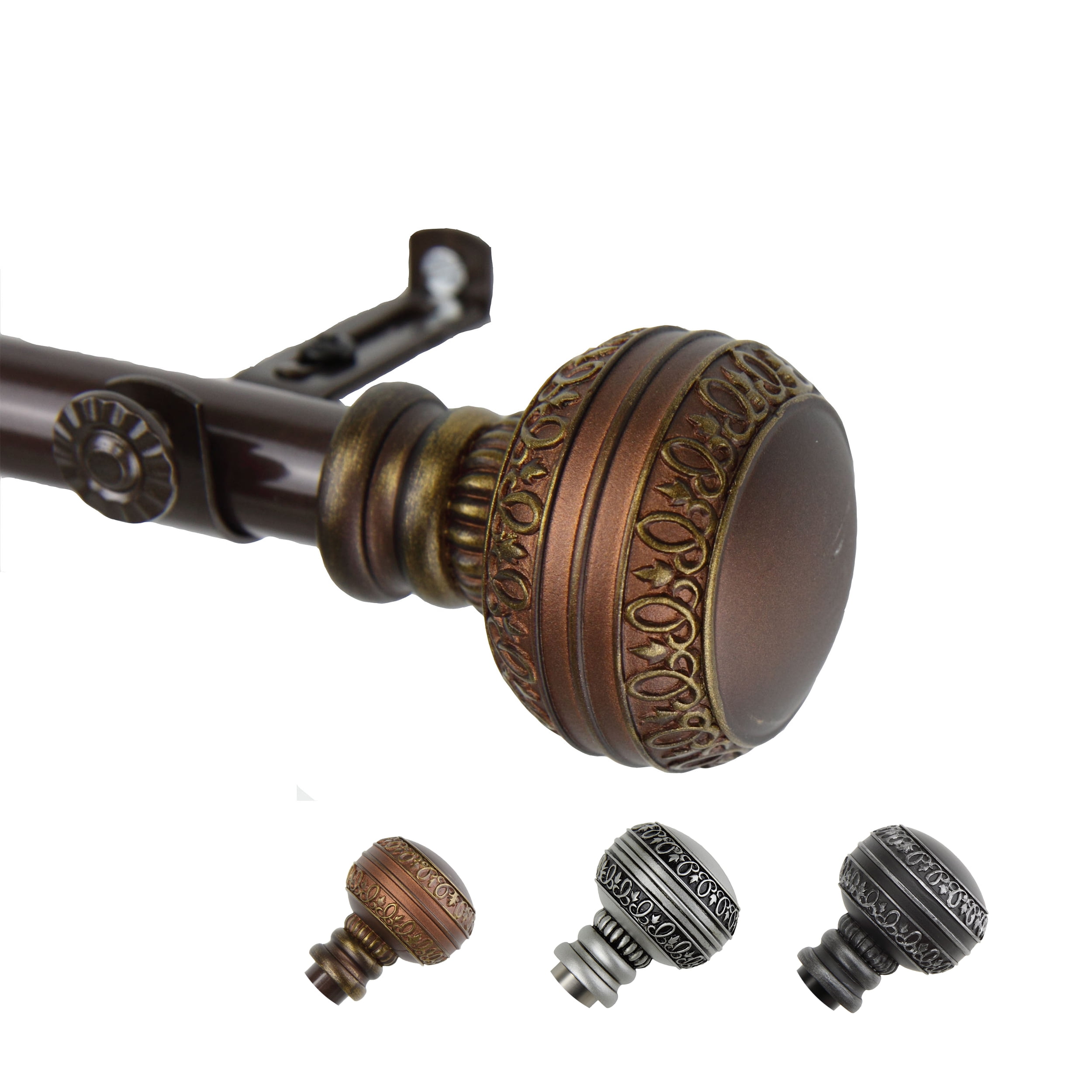 13/16" Dia Adjustable 66-120" Siena Curtain Rod in Cocoa