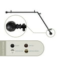 thumbnail image 1 of 13/16" Dia Adjustable Corner Window Single Curtain Rod 28 to 48" (each side) in Black with Ludmila Finials,(4890-282-CR), 1 of 3