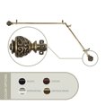 thumbnail image 1 of 13/16" Dia Adjustable Corner Window Single Curtain Rod 66 to 120" (each side) in Antique Brass with Ingo Finials,(4889-664-CR), 1 of 3