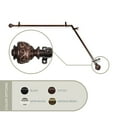 thumbnail image 1 of 13/16" Dia Adjustable Corner Window Single Curtain Rod 66 to 120" (each side) in Cocoal with Ingo Finials,(4889-667-CR), 1 of 3
