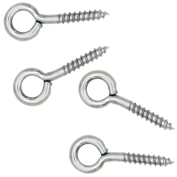 13/16" Zinc-Plated Screw Eyes for Picture Framing - 3/16" Eye 7/16" Shank Pack of 100