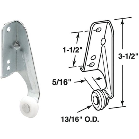 13/16 in., Left Hand Drawer Track Roller (2-pack)