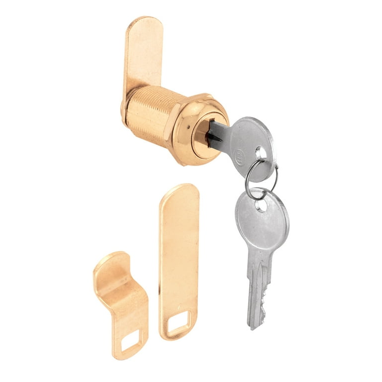 13/16 in., Steel, Brass Plated, Keyed Drawer and Cabinet Cam Lock 13/16 in., Steel, Brass Plated, Keyed Drawer and Cabinet Cam Lock