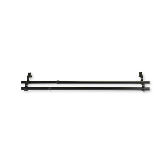Contemporary Home Living 170" Black Solid Contemporary Double Curtain Rod