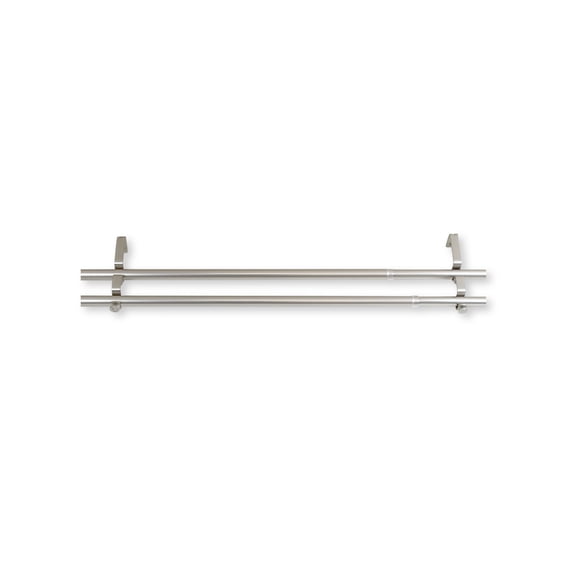 Contemporary Home Living 84" Silver Solid Contemporary Double Curtain Rod