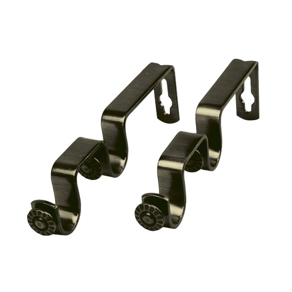 13/16 inch Rod Double Bracket Pair - Antique Brass