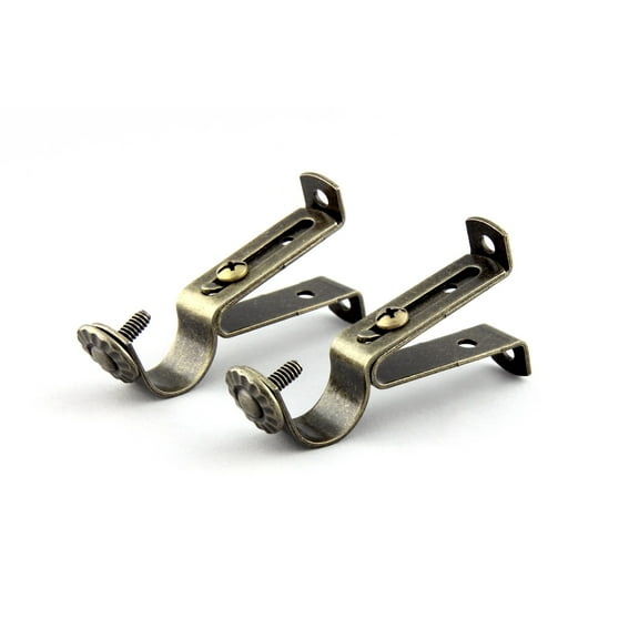13/16 inch Single Brackets Pair - Antique Brass