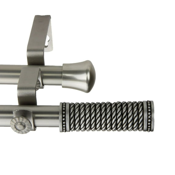 Contemporary Home Living 120"- 170" Satin Nickel Weaver Round Adjustable Curtain Rod