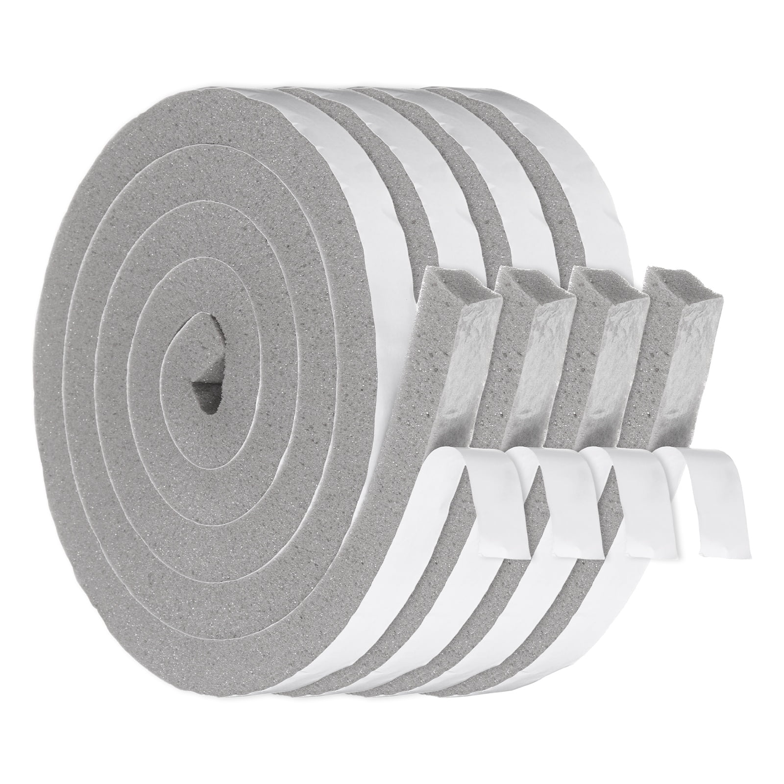 13/16" x 13/16" Foam Weather Stripping, Self Adhesive Door Seal Insulation Strips, Soundproofing Foam Seal Tape for Door/Window, Air Conditioning (26.25 Ft Total Length in 4 Roll)