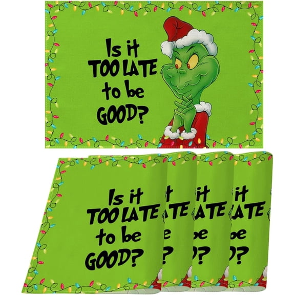 13×18Inches Christmas Table Runner, Green Xmas Buffalo Plaid Check Winter Holiday Party Christmas Decoration, Fireplace Kitchen Dinning Home Decor