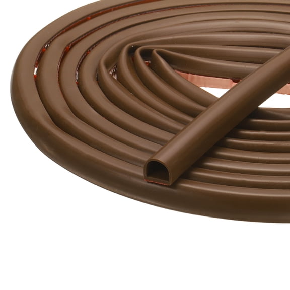 13.1Ft x 9/16" Weather Stripping Door Seal, Silicone Self-Adhesive Door Frame Seal Strip for 9/32"-7/16" Doors Window Frame Gap Filler, Brown